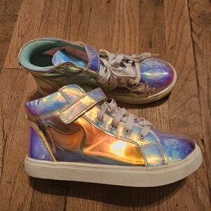 Wonder Nation Iridescent Holographic High Top Kids Sneakers Size 6 School